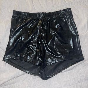 High waisted spandex black shorts